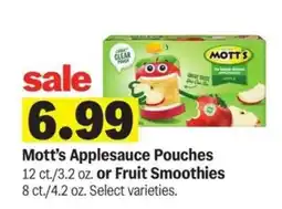 Meijer Mott's Applesauce Pouches or Fruit Smoothies offer