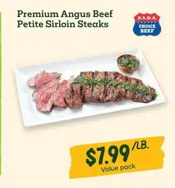 Sprouts Farmers Market Premium Angus Beef Petite Sirloin Steaks offer