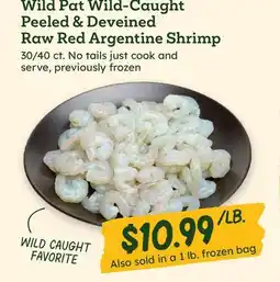 Sprouts Farmers Market Pat Wild-Caught Peeled & Deveined Raw Red Argentine Shrimp offer