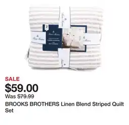 Marshalls BROOKS BROTHERS Linen Blend Striped Quilt Set offer