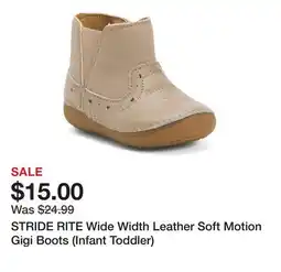 Marshalls STRIDE RITE Wide Width Leather Soft Motion Gigi Boots (Infant Toddler) offer