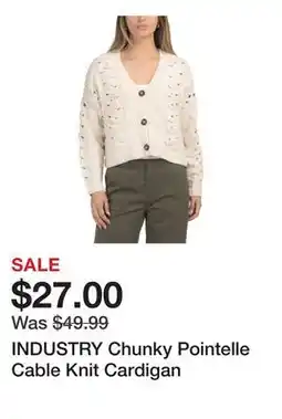 Marshalls INDUSTRY Chunky Pointelle Cable Knit Cardigan offer