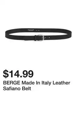 Marshalls BERGE Made In Italy Leather Safiano Belt offer