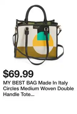 Marshalls MY BEST BAG Made In Italy Circles Medium Woven Double Handle Tote And Leather Trim offer
