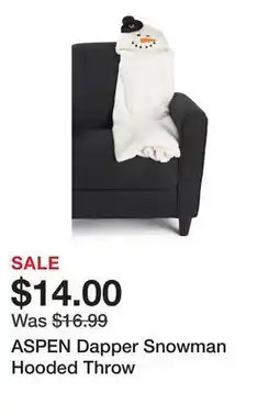 Marshalls ASPEN Dapper Snowman Hooded Throw offer