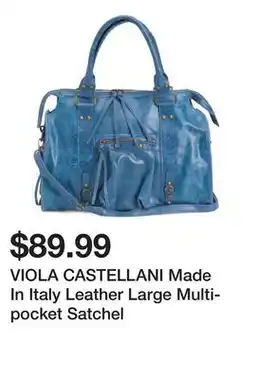 Marshalls VIOLA CASTELLANI Made In Italy Leather Large Multi-pocket Satchel offer