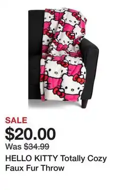 Marshalls HELLO KITTY Totally Cozy Faux Fur Throw offer