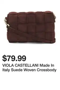 Marshalls VIOLA CASTELLANI Made In Italy Suede Woven Crossbody offer