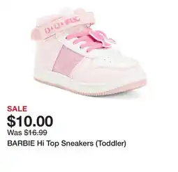 Marshalls BARBIE Hi Top Sneakers (Toddler) offer