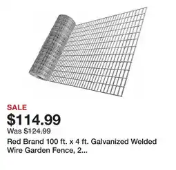 Tractor Supply Company Red Brand 100 ft. x 4 ft. Galvanized Welded Wire Garden Fence, 2 in. x 4 in. Mesh offer