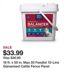 Tractor Supply Company 16 ft. x 50 in. Max 50 Feedlot 10-Line Galvanized Cattle Fence Panel offer