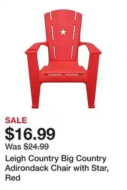 Tractor Supply Company Leigh Country Big Country Adirondack Chair with Star, Red offer