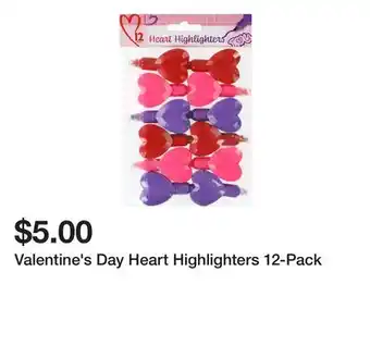 Five Below Valentine's Day Heart Highlighters 12-Pack offer