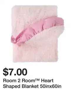 Five Below Room 2 Room Heart Shaped Blanket 50inx60in offer