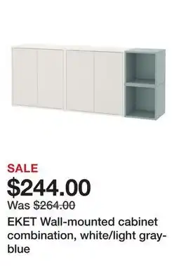 Ikea EKET Wall-mounted cabinet combination, white/light gray-blue offer