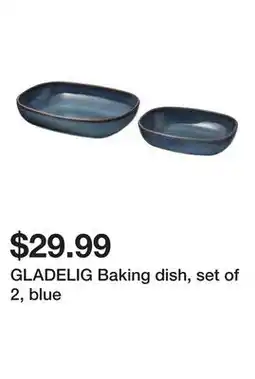 Ikea GLADELIG Baking dish, set of 2, blue offer