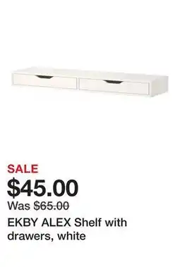Ikea EKBY ALEX Shelf with drawers, white offer