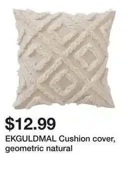 Ikea EKGULDMAL Cushion cover, geometric natural offer