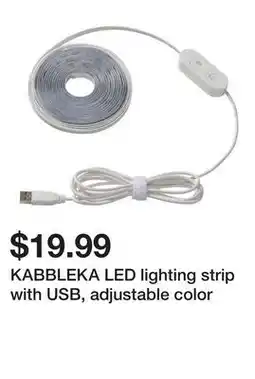 Ikea KABBLEKA LED lighting strip with USB, adjustable color offer