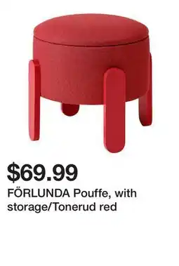 Ikea FÖRLUNDA Pouffe, with storage/Tonerud red offer