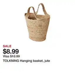 Ikea TOLKNING Hanging basket, jute offer
