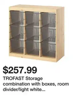 Ikea TROFAST Storage combination with boxes, room divider/light white stained pine dark gray offer