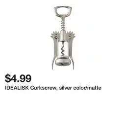 Ikea IDEALISK Corkscrew, silver color/matte offer