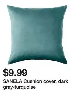 Ikea SANELA Cushion cover, dark gray-turquoise offer