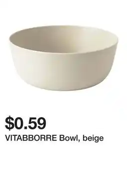 Ikea VITABBORRE Bowl, beige offer