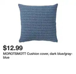 Ikea MOROTSMOTT Cushion cover, dark blue/gray-blue offer