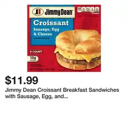 Wegmans Jimmy Dean Croissant Breakfast Sandwiches with Sausage, Egg, and Cheese, Frozen offer