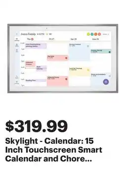 Best Buy Skylight - Calendar: 15 Inch Touchscreen Smart Calendar and Chore Chart - Silver offer