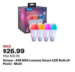 Best Buy Govee - A19 800 Lumens Smart LED Bulb (4-Pack) - Multi offer