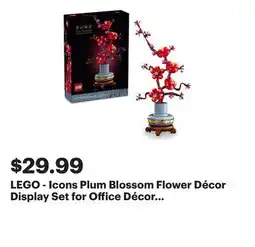 Best Buy LEGO - Icons Plum Blossom Flower Décor Display Set for Office Décor 10369 offer