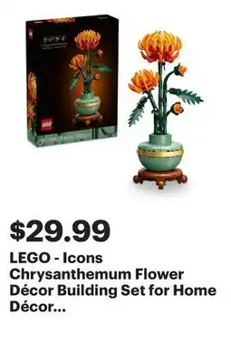 Best Buy LEGO - Icons Chrysanthemum Flower Décor Building Set for Home Décor 10368 offer