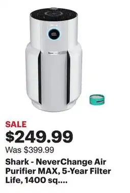 Best Buy Shark - NeverChange Air Purifier MAX, 5-Year Filter Life, 1400 sq. Ft - White offer
