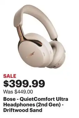 Best Buy Bose - QuietComfort Ultra Headphones (2nd Gen) - Driftwood Sand offer
