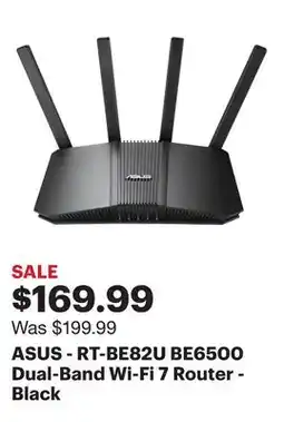 Best Buy ASUS - RT-BE82U BE6500 Dual-Band Wi-Fi 7 Router - Black offer