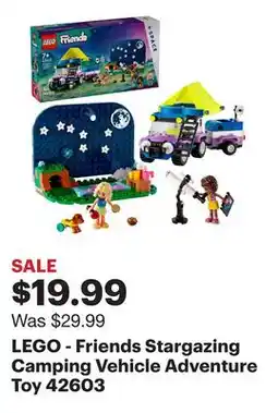 Best Buy LEGO - Friends Stargazing Camping Vehicle Adventure Toy 42603 offer
