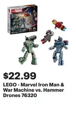 Best Buy LEGO - Marvel Iron Man & War Machine vs. Hammer Drones 76320 offer
