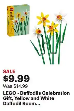 Best Buy LEGO - Daffodils Celebration Gift, Yellow and White Daffodil Room Decor 40747 offer