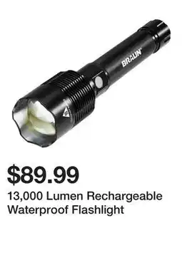 Harbor Freight Tools 13,000 Lumen Rechargeable Waterproof Flashlight offer
