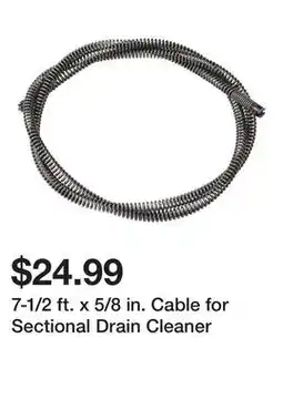 Harbor Freight Tools 7-1/2 ft. x 5/8 in. Cable for Sectional Drain Cleaner offer