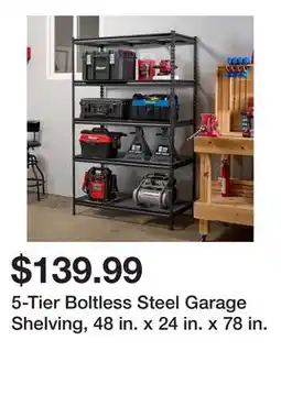 Harbor Freight Tools 5-Tier Boltless Steel Garage Shelving, 48 in. x 24 in. x 78 in offer
