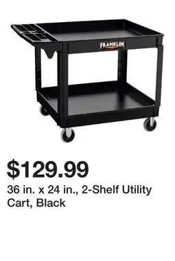 Harbor Freight Tools 36 in. x 24 in., 2-Shelf Utility Cart, Black offer
