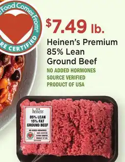 Heinen's Heinen's Premium 85% Lean Ground Beef offer