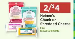 Heinen's Heinen's Chunk or Shredded Cheese offer