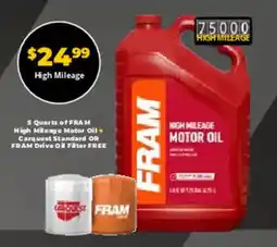 Advance Auto Parts High mileage motor oil offer