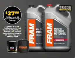 Advance Auto Parts Synthetic high mileage motor oil offer