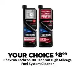 Advance Auto Parts Chevron techron or techron high mileage fuel system cleaner offer